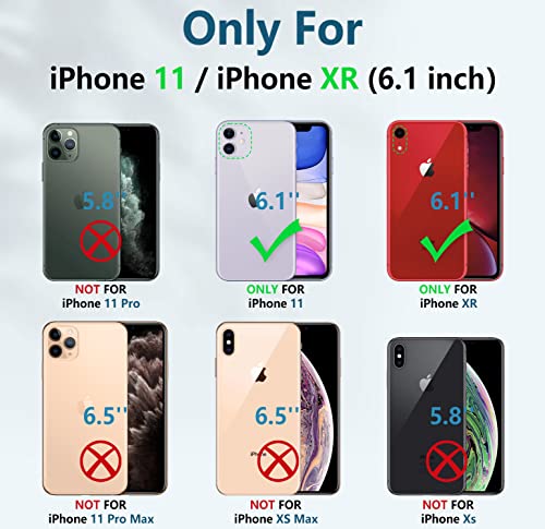 FNTCASE for iPhone 11 Phone Case: for iPhone XR Case with Kickstand & Holster Shockproof Military Grade Protective Cover - Dual Layer Full Protection Sturdy Matte Textured Drop Proof - 6.1 Inch Black