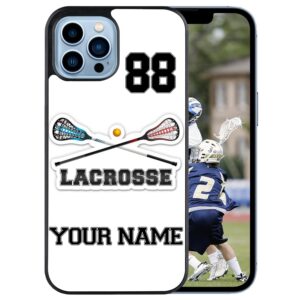 Personalized Lacrosse Helmet America Flag Design Name Number Rubber Cover Phone Case for iPhone15 14 11 12 13 PRO MAX XR XS MAX 8 PLUS 6S PLUS Custom Lacrosse Phone Case