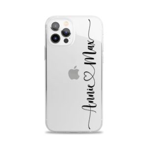 lianacases custom name case for iphone 15 14 13 12 11 pro max mini se xr xs x 10r 10s 10 8 plus 7 personalized handwritten style clear phone cover