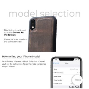 PEGAI Personalized 100% Leather Wallet Case for iPhone XR, with Card Holder, Screen Protector, Handmade, Protective, Magnetic, Wallet Phone Case | McLean Chestnut