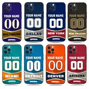 custom football jersey cases for iphone 15 14 pro max plus13 12 11 xs max xr 8 7 11 mini,customized sports flag phone case in your name number,thin shockproof protective cover(32 design for choose)