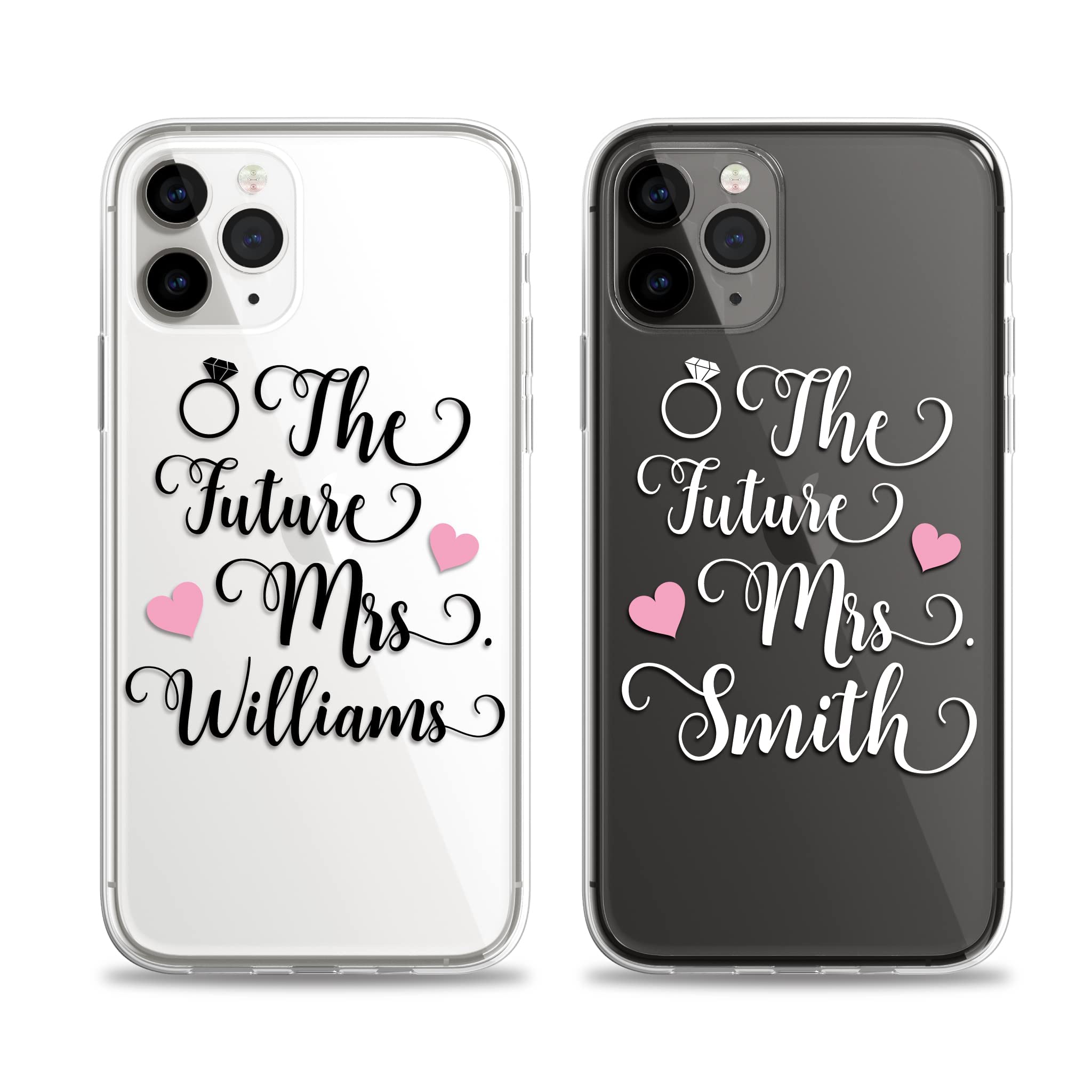 Case Charming Newly Engaged Future Mrs Phone Case Personalized for iPhone - Available in all Sizes - 15 14 Pro Max 13 mini 12 11 Xs Xr X 8 Plus 7 Se Clear Customizable Cover