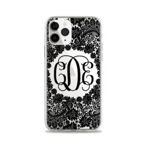 case charming monogram clear phone case for iphone 15 pro max 14 13 mini 12 11 xs xr x 10s 10r 10 8 plus 7 se custom personalize initials