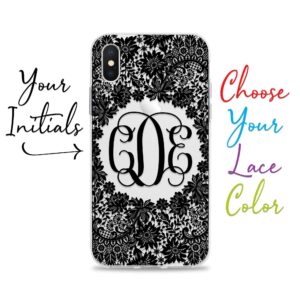 Case Charming Monogram Clear Phone Case for iPhone 15 Pro Max 14 13 mini 12 11 XS XR X 10S 10R 10 8 Plus 7 SE Custom Personalize Initials