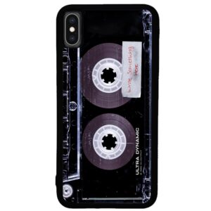 Cassette Tape Clear Black Personalized Black Rubber Phone Case Compatible with Apple iPhone 15 Pro Max Plus, 14 Pro Max Plus, 13 Pro Max Mini, 12 Pro Max Mini, 11, X XS Max, XR, 8 7 Plus