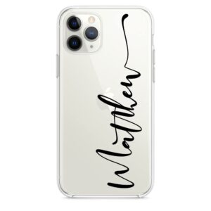 Personalized Case for iPhone 14 Pro Max 13 mini 12 11 SE XR XS X 10R 10S 10 8 Plus 7, Custom Name Case, Handwritten Style Clear Phone Cover