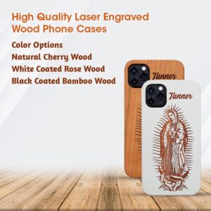 Virgen De Guadalupe - Custom Wood Phone Case + FREE Tempered Glass (Virgin Mary - Our Lady of Guadalupe) for iPhone 15/14/13/12/11 (Mini ,Pro, Pro Max,Plus)Xs,Xr,X Samsung S21/S22/S23 UL+ FE Note 12 L