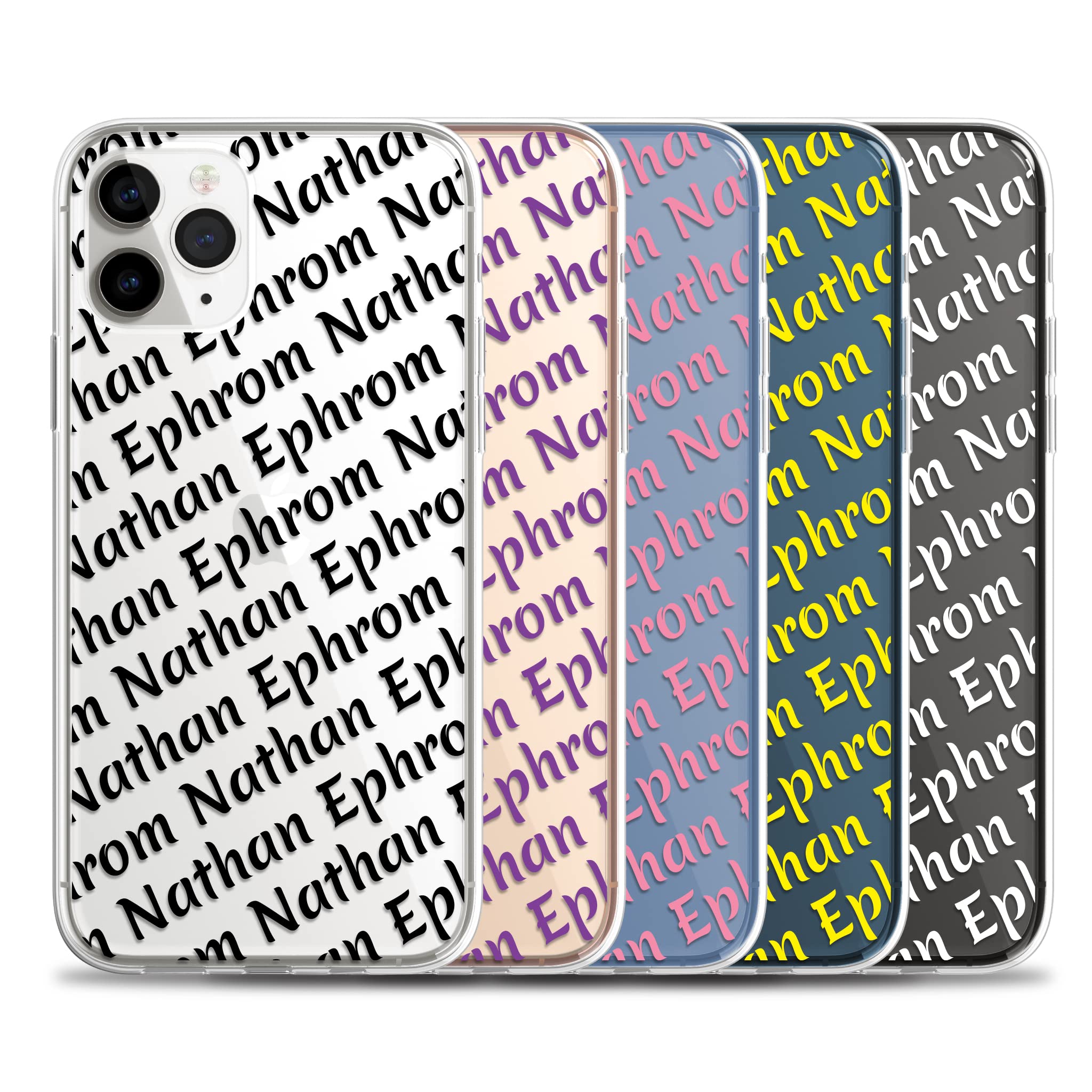 Case Charming Personalized Name Case for iPhone 15 Pro Max 14 13 mini 12 11 Xs Xr X 10s 10r 10 8 Plus 7 Se Custom Monogram Clear Phone Cover