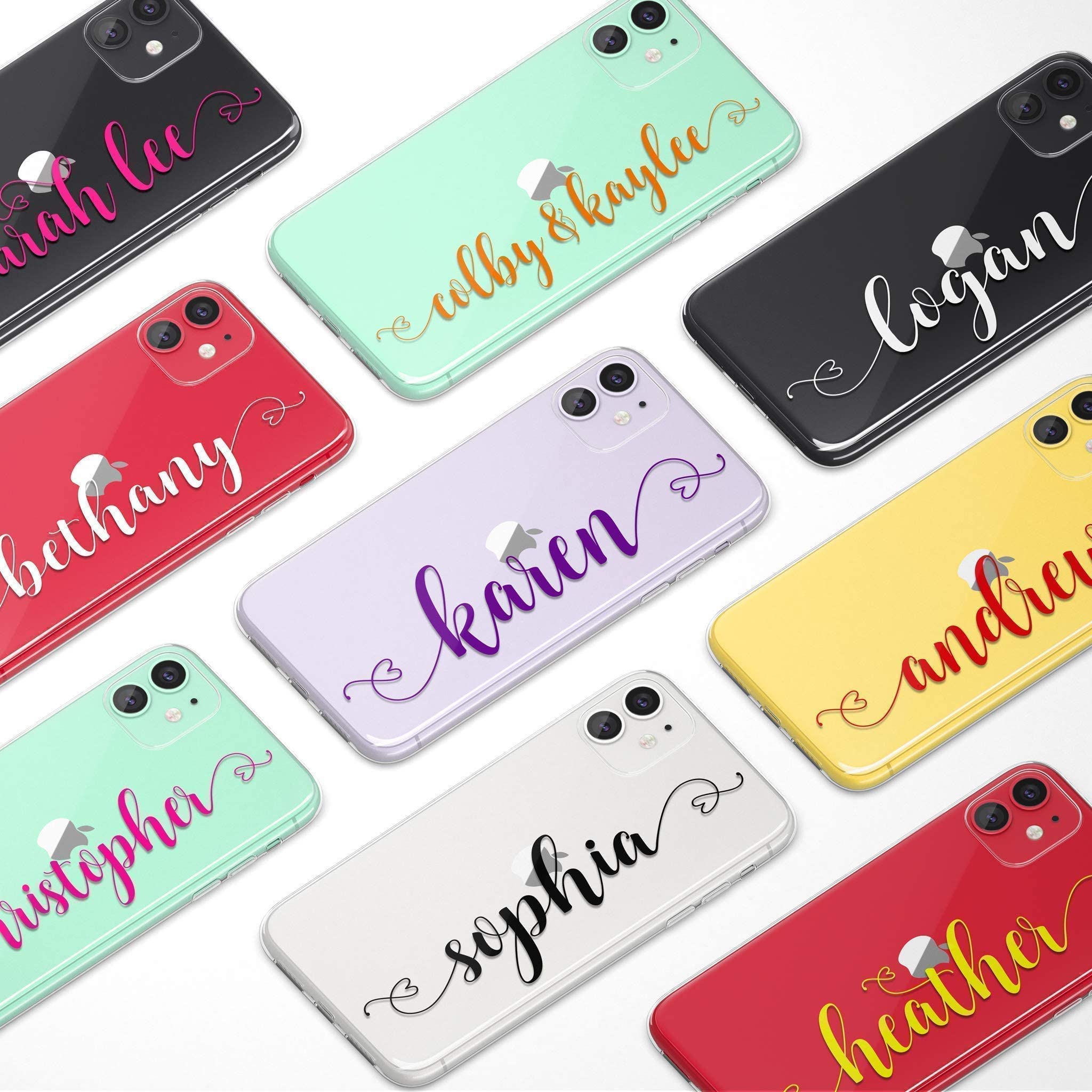 Case Charming Custom Case for iPhone 15 Pro Max 14 Plus 13 mini 12 11 Xs Xr X 10s 10r 10 8 7 Se Personalize Handwriting Name Monogram Clear Phone Cover Slim Soft