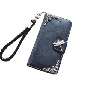 Dragonfly phone leather wallet removable case for iPhone X XS XR 11 12 13 14 Pro Max Galaxy S23 S22 S21 S20 Ultra Note 20 10 Plus Mn1301