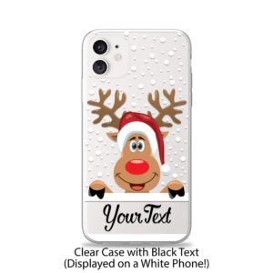 Case Charming Christmas Reindeer Personalized Case for iPhone 15 14 Pro Max 13 mini 12 11 XS XR X 10S 10R 10 8 Plus 7 SE Custom Clear Slim Soft Flexible TPU Rubber Phone Cover