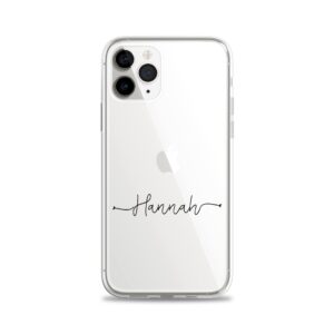 Case Charming Personalized Case for iPhone 15 Pro Max 14 Plus 13 mini 12 11 Xs Xr X 10s 10r 10 8 7 Se Custom Name Monogram Cute Heart Handwritten Script Slim Soft Clear See Through Gel Cover