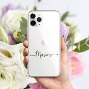 Case Charming Personalized Case for iPhone 15 Pro Max 14 Plus 13 mini 12 11 Xs Xr X 10s 10r 10 8 7 Se Custom Name Monogram Cute Heart Handwritten Script Slim Soft Clear See Through Gel Cover