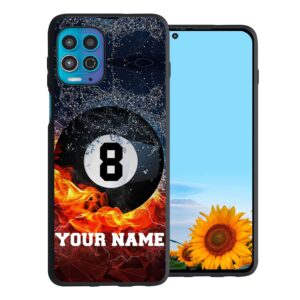 Personalized Billiard Balls Name Number On Water Fire Design Rubber Cover Phone Case for iPhone15 14 11 12 13 PRO MAX XR XS MAX 8 PLUS 6S PLUS Custom Billiard Phone Case