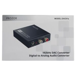 PROZOR 192KHz Digital to Analog Audio Converter DAC Digital SPDIF Optical to Analog L/R RCA Converter Toslink Optical to 3.5mm Jack Adapter for PS3 HD DVD PS4 Amp Apple TV Home Cinema