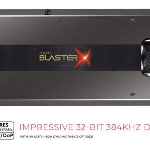 Sound BlasterX G6 Hi-Res 130dB 32bit/384kHz Gaming DAC, External USB Sound Card with Xamp Headphone Amp, Dolby Digital, 7.1 Virtual Surround Sound, Sidetone/Speaker Control for PS4, Xbox One