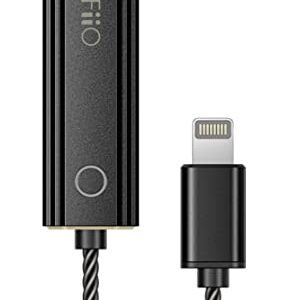 FiiO JadeAudio KA1 Headphone Amps Tiny Amplifier USB DAC High Resolution Lossless for Smartphones/PC/Laptop/Players(Lightning, Black)