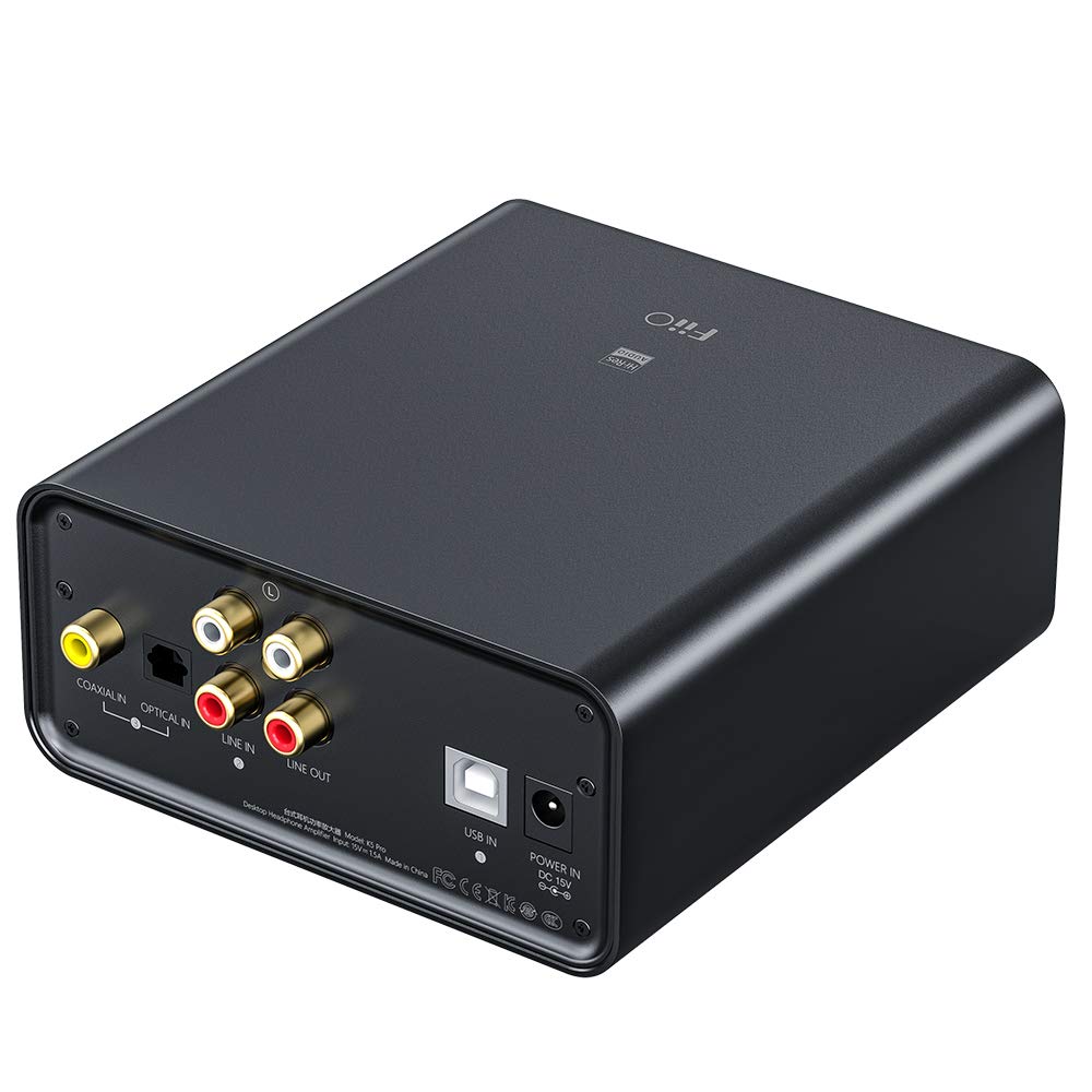 FiiO K5 Pro Headphone Amps Portable Desktop DAC and Amplifier 768K/32Bit and Native DSD512 for Home/PC 6.35mm Headphone Out/RCA Line-Out/Coaxial/Optical Inputs