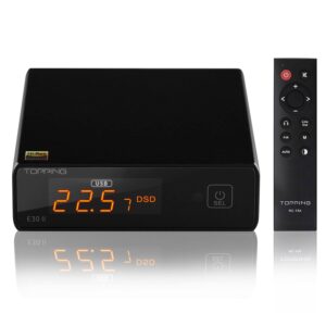 Topping E30 II DAC Preamp Audio Decoder- 2xAK4493S Hi-Res XMOS XU208 DAC 32Bit/768kHz DSD512 DSD Direct Mode for USB/Coax/Opt Inputs RCA HiFi Stereo Digital Audio Decoder(Black)