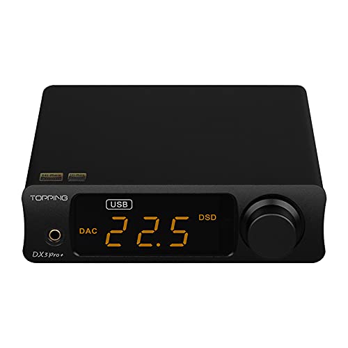 Topping DX3 Pro+ ES9038Q2M Bluetooth 5.0 LDAC Audio Decoder DSD512 DAC AMP NFCA Headphone Amplifier Pre Amplifier (Black)