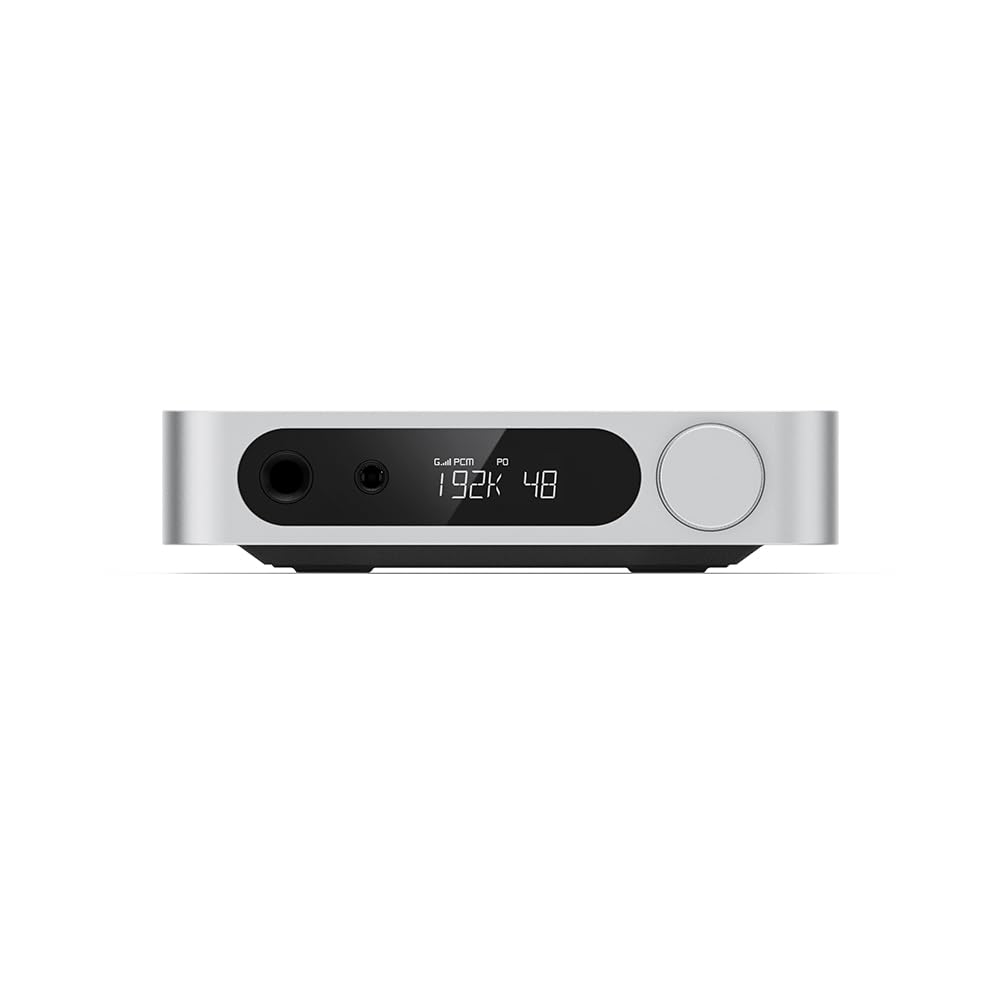 FiiO K11 DAC and Headphone Amplifier for Home Audio or PC, 6.35mm and Balanced 4.4mm, RCA, Coaxial, Optical, 1400mW, 384kHz/24Bit DSD256 (Silver)