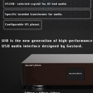 GUSTARD U18 DDC USB Digital Interface DSD512 PCM768Khz XU216 K2 Fully Isolation AS338 Hi-End Crystol IIS USB Audio Interface (Silver)