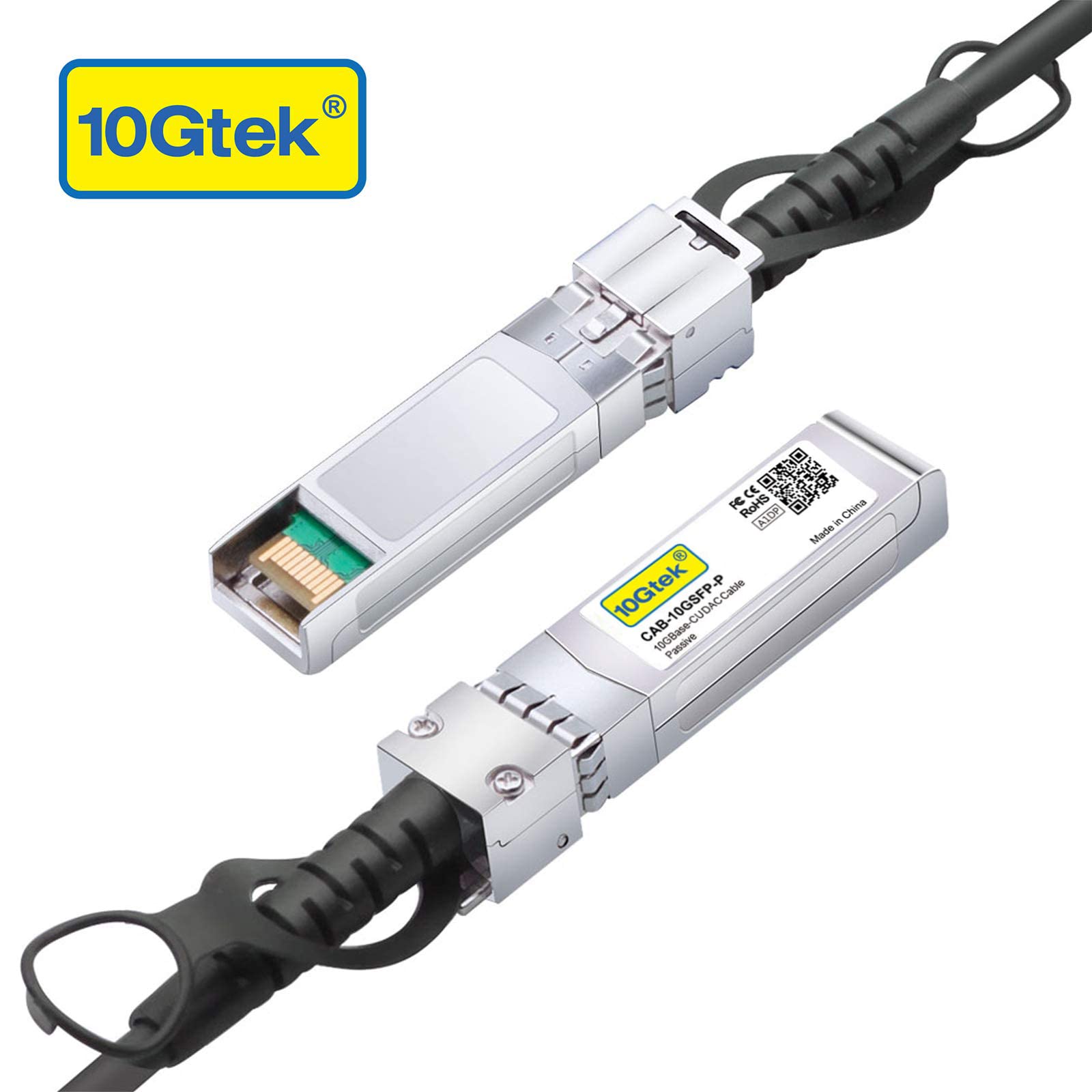 10Gtek# SFP+ DAC Twinax Cable, Passive, Compatible with Dell Force 10 CBL-10GSFP-DAC-0.5M, Ubiquiti UniFi UC-DAC-SFP+, TP-Link, Fortinet, 0.5 Meter(1.6ft)