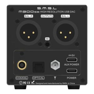 S.M.S.L Upgraded M300SE HiFi Headphone Amplifier, 2PCS of CS43131 MQA Audio DAC, USB/Optical/Coaxial/Bluetooth Input DSD MQA XMOS Balanced XLR Output THD+N 0.00013% with Remote Control