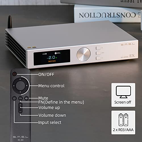 S.M.S.L D400EX HiFi Fever Dac Pure Decoder,AK4499EX (x2)+AK4191(x1) Chip,MQA Full Decoding,USB/Optical/Coaxial/Bluetooth,5xOPA1612A+4xLME49720 (with Remote Control)