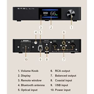 S.M.S.L SU-9n ES9038PRO XMOS XU208 Bluetooth 5.0 SMSL DSD512 RCA/XLR LDAC APTX/HD Decoder High Resolution Audio DAC