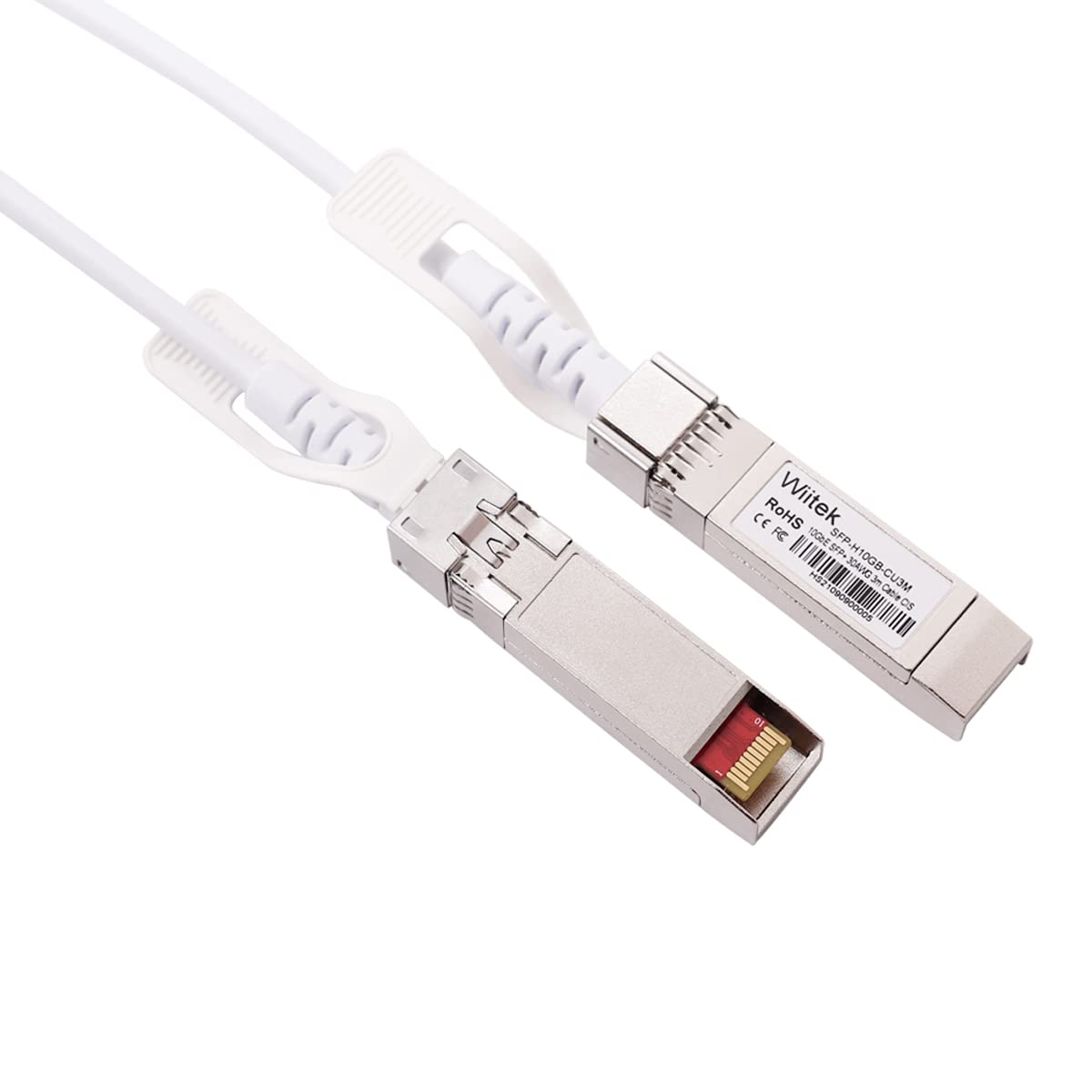 Wiitek 3m 10GbE SFP+ DAC Twinax Cable, 10Gbase-CU SFP+ Passive Copper Cable,for Ubiquiti UniFi, Fortinet, MikroTik, Mellanox, Netgear, Supermicro, TP-LINK and Cisco Meraki, White Colored