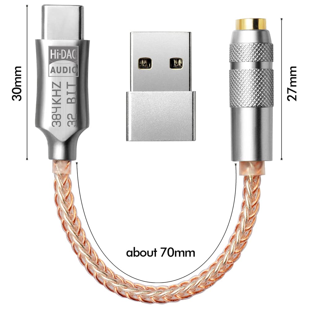 USB C to 3.5mm Headphone Adapter ALC5686 Type C to AUX Audio Jack Hi-Res DAC Dongle Cable Cord Compatible with Pixel 5 4 3 XL, Samsung Galaxy S22 S21 S20 FE Ultra S20+ Plus Note 20