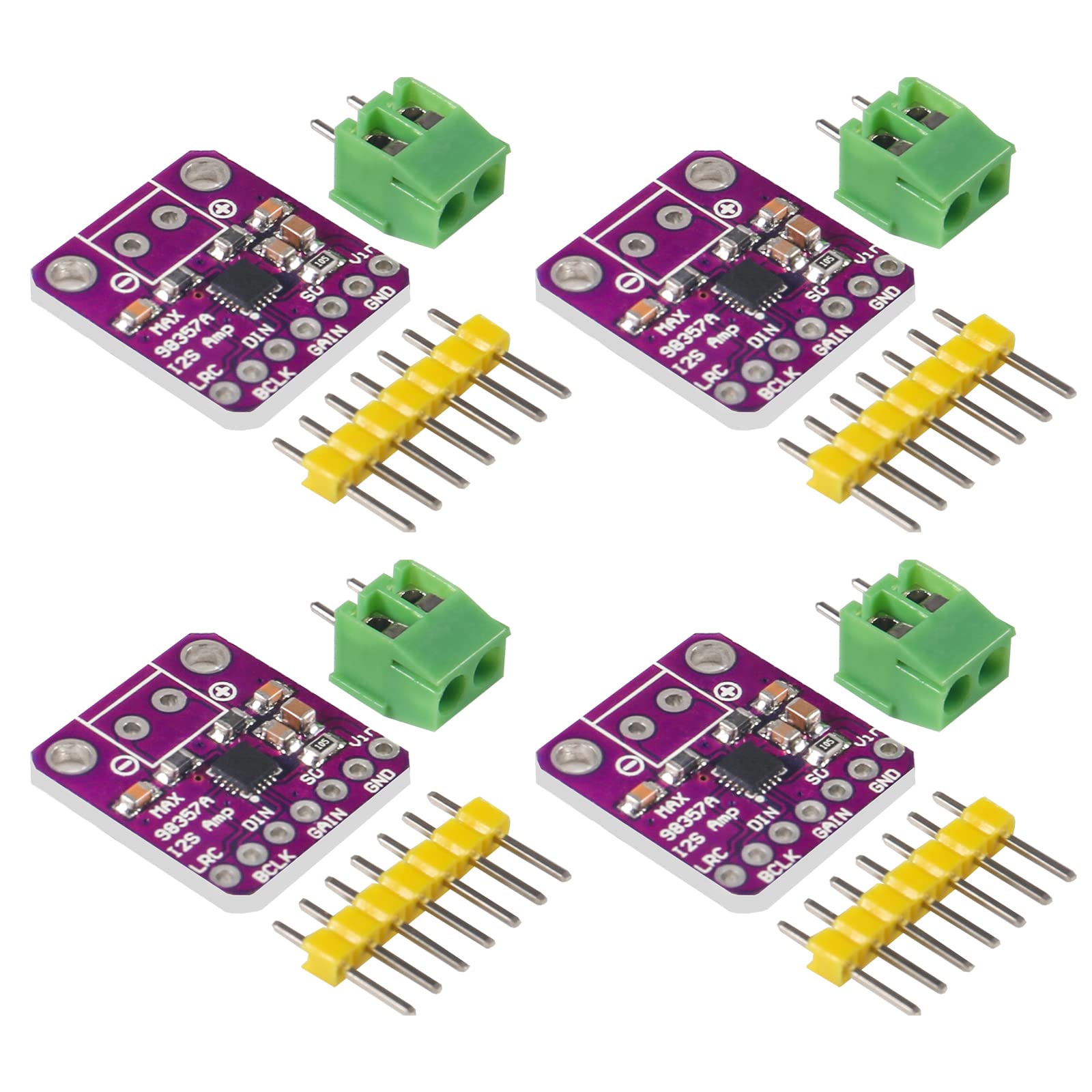 4Pcs Max98357 I2S 3W Audio Amplifier Breakout Interface I2s Dac Decoder Module Class D Filterless Audio Board