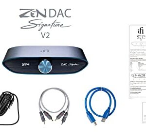 iFi Zen DAC Signature V2 HiFi Desktop DAC (Digital Analog Converter) with USB3.0 B Input/Outputs 4.4mm Balanced/RCA