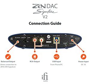 iFi Zen DAC Signature V2 HiFi Desktop DAC (Digital Analog Converter) with USB3.0 B Input/Outputs 4.4mm Balanced/RCA