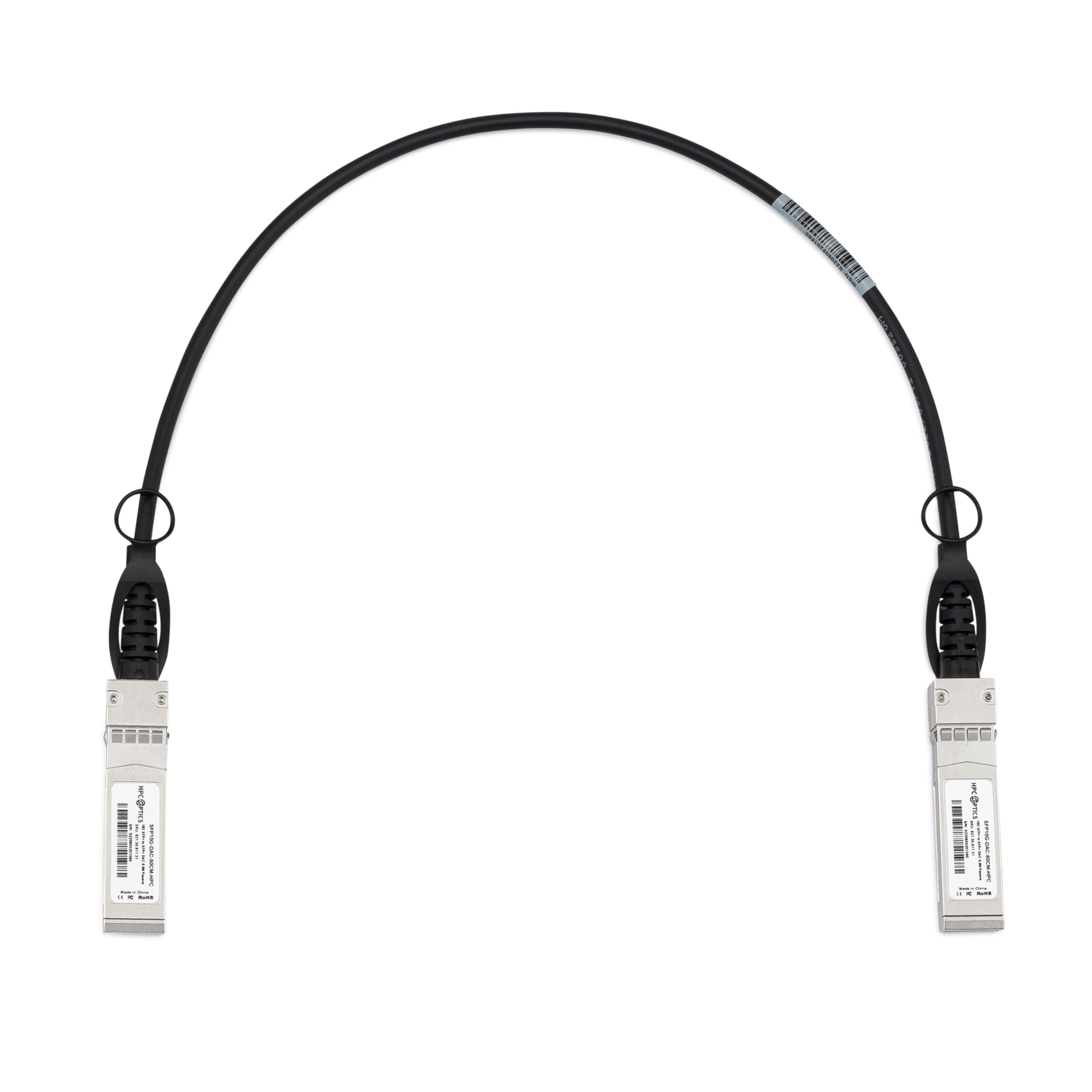 HPC Optics Compatible with Meraki MA-CBL-TA-50CM SFP+ to SFP+ Twinax Cable | 10G CU Passive 0.5M 50CM DAC MA-CBL-TA-50CM-HPC