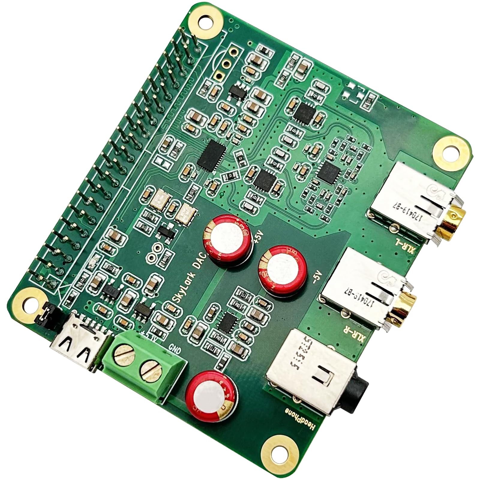 Raspberry Pi HiFi DAC Pro Hat ES9038Q2M Audio Card PCM DSD Lossless High Resolution Digital-to-Analog Converter Adapter for Raspberry Pi 5 4 3B+ 3B Zero w Zero