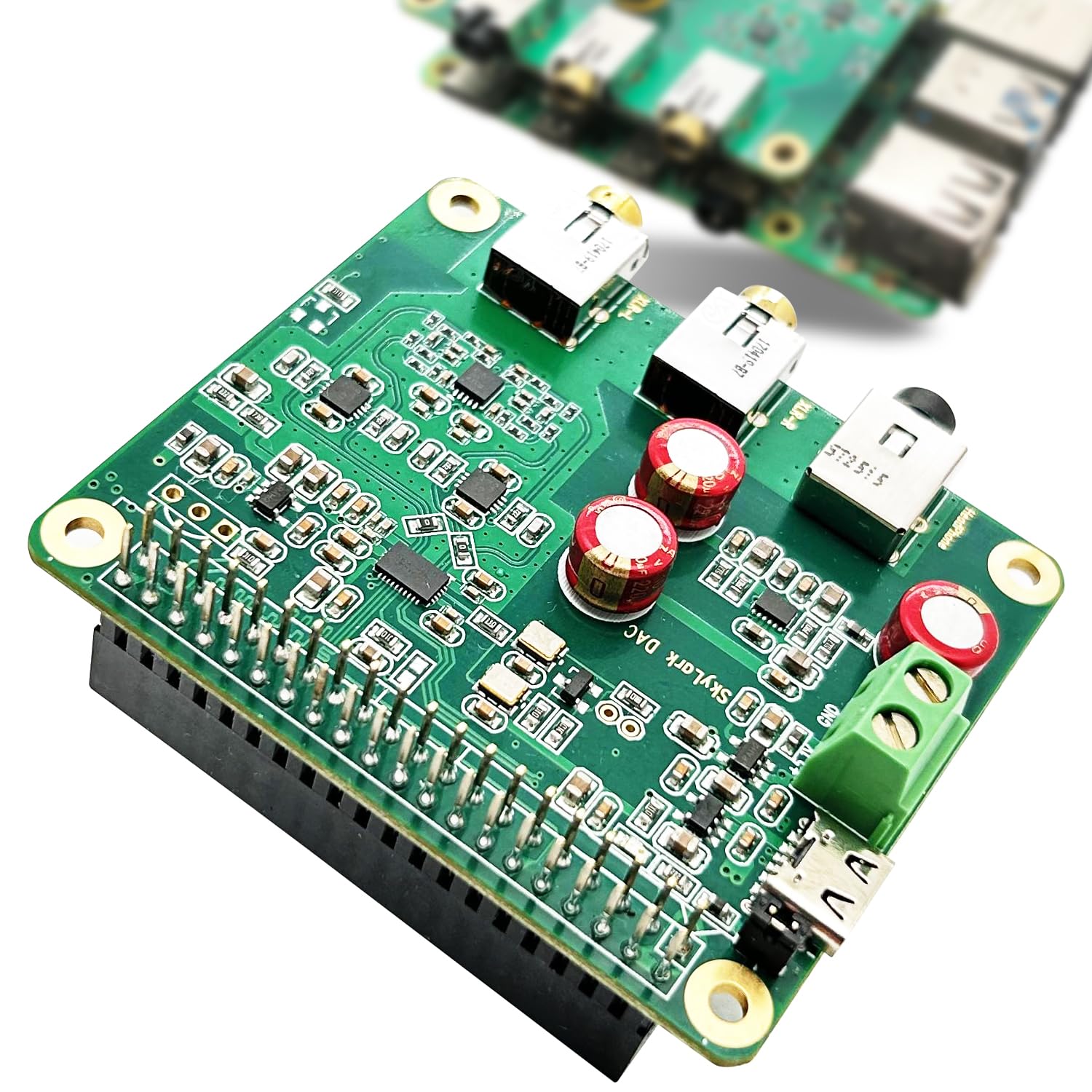 Raspberry Pi HiFi DAC Pro Hat ES9038Q2M Audio Card PCM DSD Lossless High Resolution Digital-to-Analog Converter Adapter for Raspberry Pi 5 4 3B+ 3B Zero w Zero