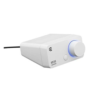 EPOS GSX 300 - External Computer Sound Card - High-Resolution Stereo & 7.1 Surround Sound - LED Volume Dial; Customizable Smart Button - Windows 10 Synchronized - Snow Edition