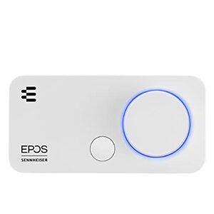 EPOS GSX 300 - External Computer Sound Card - High-Resolution Stereo & 7.1 Surround Sound - LED Volume Dial; Customizable Smart Button - Windows 10 Synchronized - Snow Edition