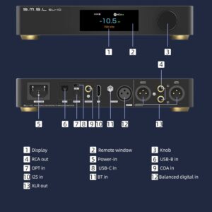 S.M.S.L SU-10 MQA Decoder Dual ES9038PRO Support MQA-CD High-Performance Audio DAC 32Bit/768kHz DSD512 Hi-Res Audio Support LDAC,Aptx/HD,SBC,AAC