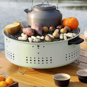 12 inch portable charcoal small/mini grill with folding legs for outdoor cooking barbecue camping bbq