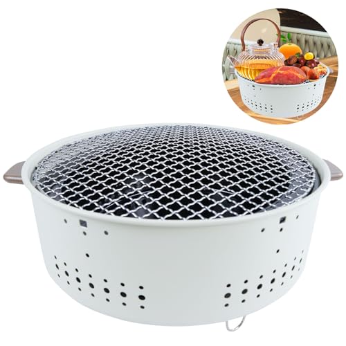 11.6 Inch Portable Charcoal Grill for Camping, Mini Charcoal Grill Folding Leg Grill with Wire Mesh, Multifunctional Portable Grill Camping for Home Party Travel Barbecue Camping Picnic