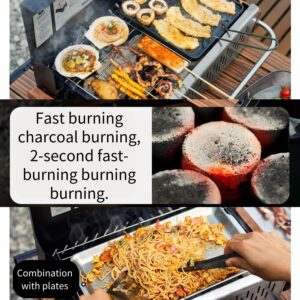 Naturehike Charcoal Grills Portable Charcoal Grill BBQ Grill Small Folding Tabletop Grill Mini Stainless Steel Outdoor Cooking Propane Grill Camping Beach Traveling Picnic Backyard (grey)