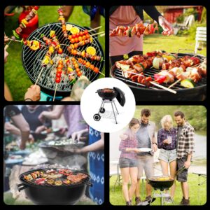 18 Inch Portable Charcoal Grill with Accessories for Outdoor Cooking Barbecue Camping BBQ Coal Kettle Grill - Mini Grill with Grilling Utensil Includes Tongs, Spatula,Fork,Basting Brush, Scraper