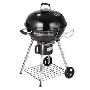 22 inch portable charcoal grill, propane gas kettle grills with cover, iron & steel small bbq grill, mini tabletop smoker for outdoor cooking, barbecue camping, picnic, patio and backyard, black