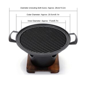 8 Inch Mini BBQ Charcoal Grill, Portable Tabletop Grill Smokeless Desk Barbecue Tabletop Non Stick Grill for Indoor Outdoor Cooking Camping Picnics