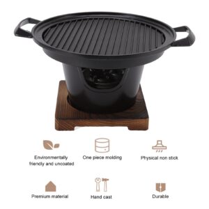 8 Inch Mini BBQ Charcoal Grill, Portable Tabletop Grill Smokeless Desk Barbecue Tabletop Non Stick Grill for Indoor Outdoor Cooking Camping Picnics