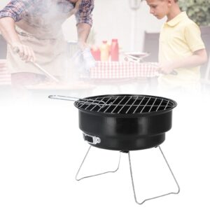 Mokernali Round Barbecue Grill, Portable Mini BBQ Grill Iron Charcoal Grill for Outdoor Cooking BBQ Camping Grill Coal Kettle Grill