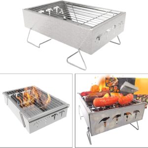 BBQ Grill Outdoor Gas grill Portable Mini BBQ Charcoal Grill Folding Stainless Steel Grill For Camping Outdoor Barbecue Smoker Grill Outdoor Charcoal Grill